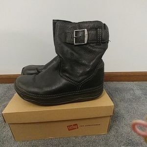 Fitflop Black Leather Ankle Boots